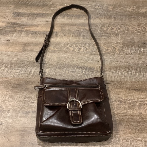 Vintage Minelli Italy Four Compartment Purse crossbody organizer bag, Brown - Picture 8 of 15